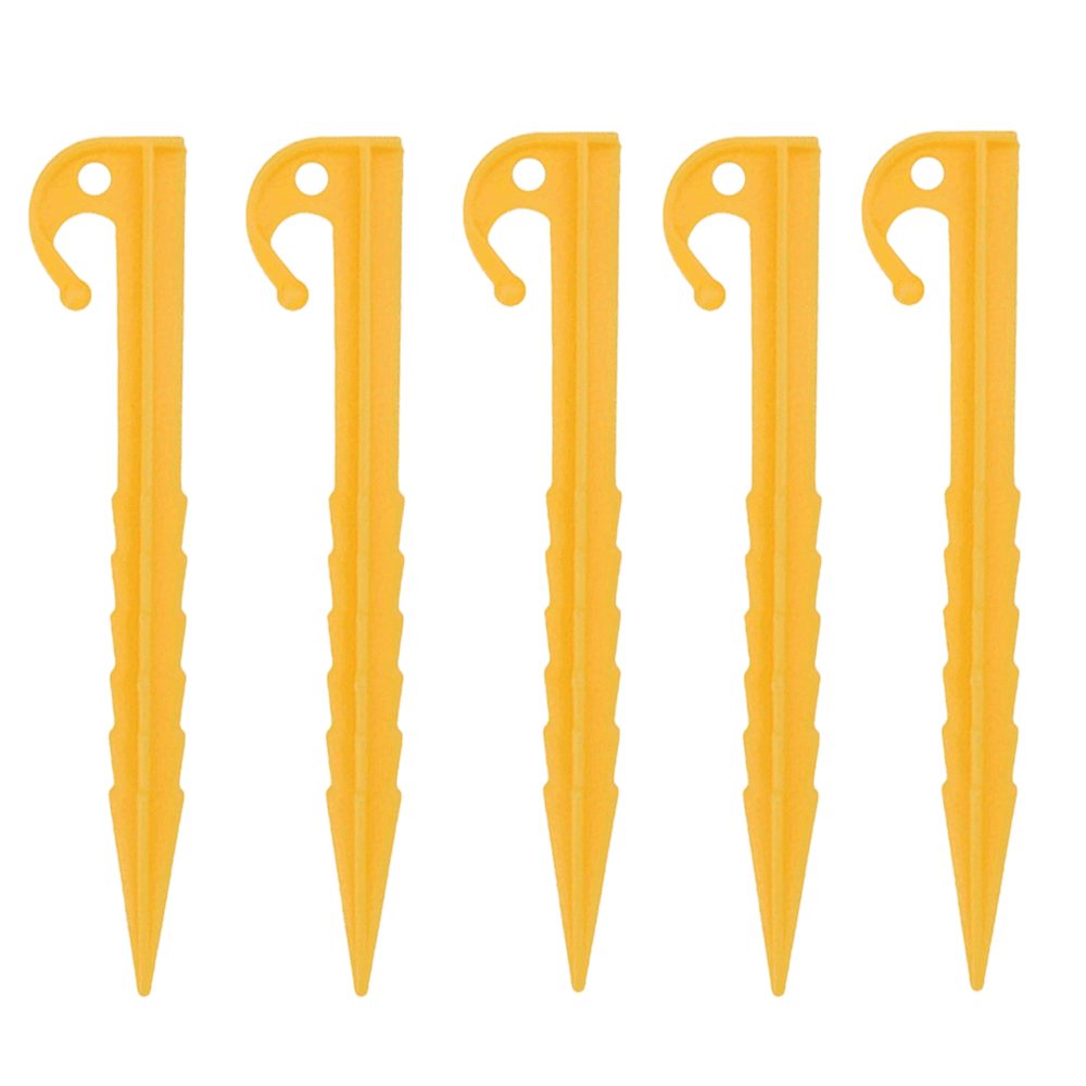 TEMU 5 Sturdy Plastic Camping Stakes, Designed For Outdoor Trips And Beach Mats To Secure Tents , Suitable For Camping Setup Additions
