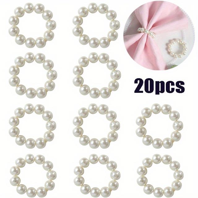 TEMU 20pcs Elegant Wedding & Party Napkin Rings - With Stretchable Closure, - For Formal Dining, Banquets, Bridal Showers - Durable Table Decor Centerpieces - Elegant Table Setting Decoration