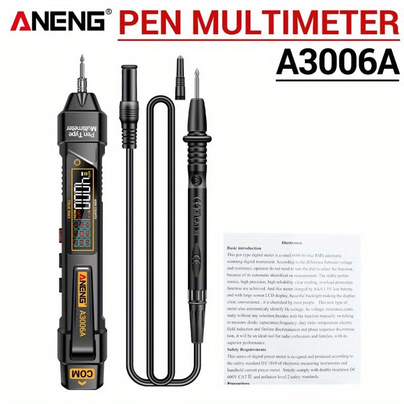 TEMU Aneng A3006a Multimeter Voltage Tester 4000 Counter Multimeter Ncv Diode Test Ohm Capacitor Neutral And Live Wire Instrument Tool Without Battery