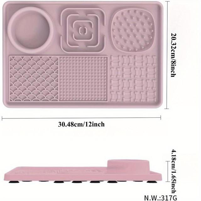 TEMU E52 Strong Suction Cup | 6-in-1 Pet Slow Feeder Lick Mat - Anxiety, Promotes Health