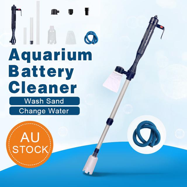 TEMU Aquarium Water Changer Tool Set - Multi-functional Fish Tank Siphon Gravel Sand Cleaner, Mini Auto Water Exchange Pump, Vacuum Cleaner With Glass Scraper, For Easy Aquarium Maintenance & Cleaning