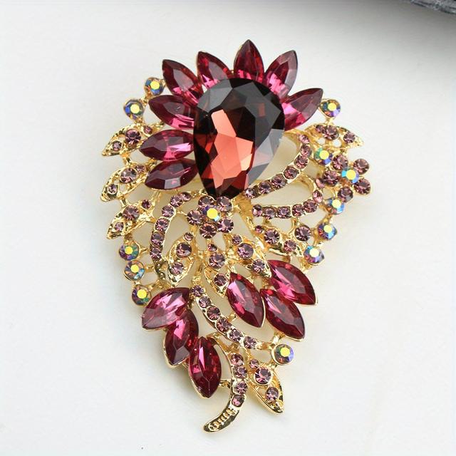 TEMU Luxury Large Colorful Brooch High-grade Clothing Accessories Pin Corsage For Women Creative Flower Brooches