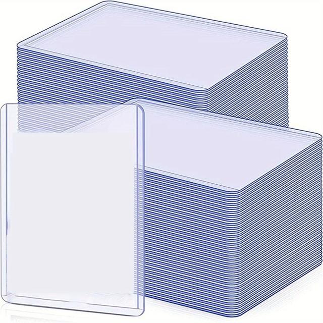 TEMU 100pcs Hard Plastic Card Sleeves, For Cards Collector Card Sleeves Plastic Card Holder Protectors For Trading Cards Game Cards Sports Baseball Card