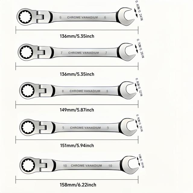 TEMU Набір з 8/5 штук тріскачок та комбінованих ключів! Виготовлено з металу. Ідеально для ремонту автомобілів, збірки деталей та механічних робіт
