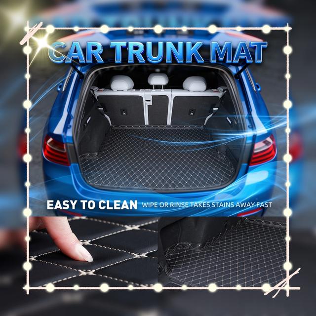 TEMU Car Trunk Liner For // - Durable Pu Leather Trunk Mat, Wear-resistant & Easy To Clean, For Modern Vehicles, High-quality Material