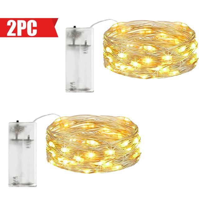 TEMU 2pcs, 30led, Smart Fairy Lights, Battery Operated, For Indoor Bedroom, Wedding, Christmas Decor