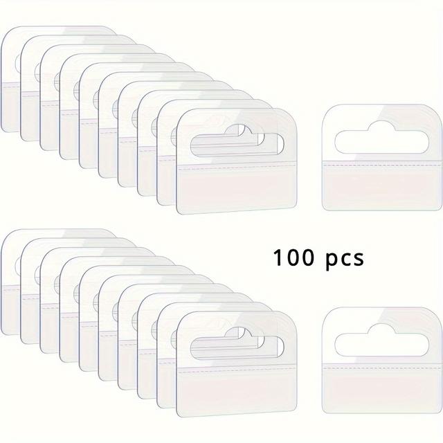 TEMU 100/200/300/600/800 st Plastkrokar, Självhäftande Hängare, Kraftiga Displayetiketter, Lämpliga för Detaljhandel, Obehandlad Yta, för Små