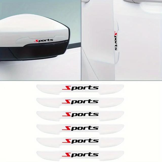 TEMU 6-pack Car Door Anti-collision Strips, Car Door Stickers, Practical For Car Mirror Scratch Protection, Invisible Transparent