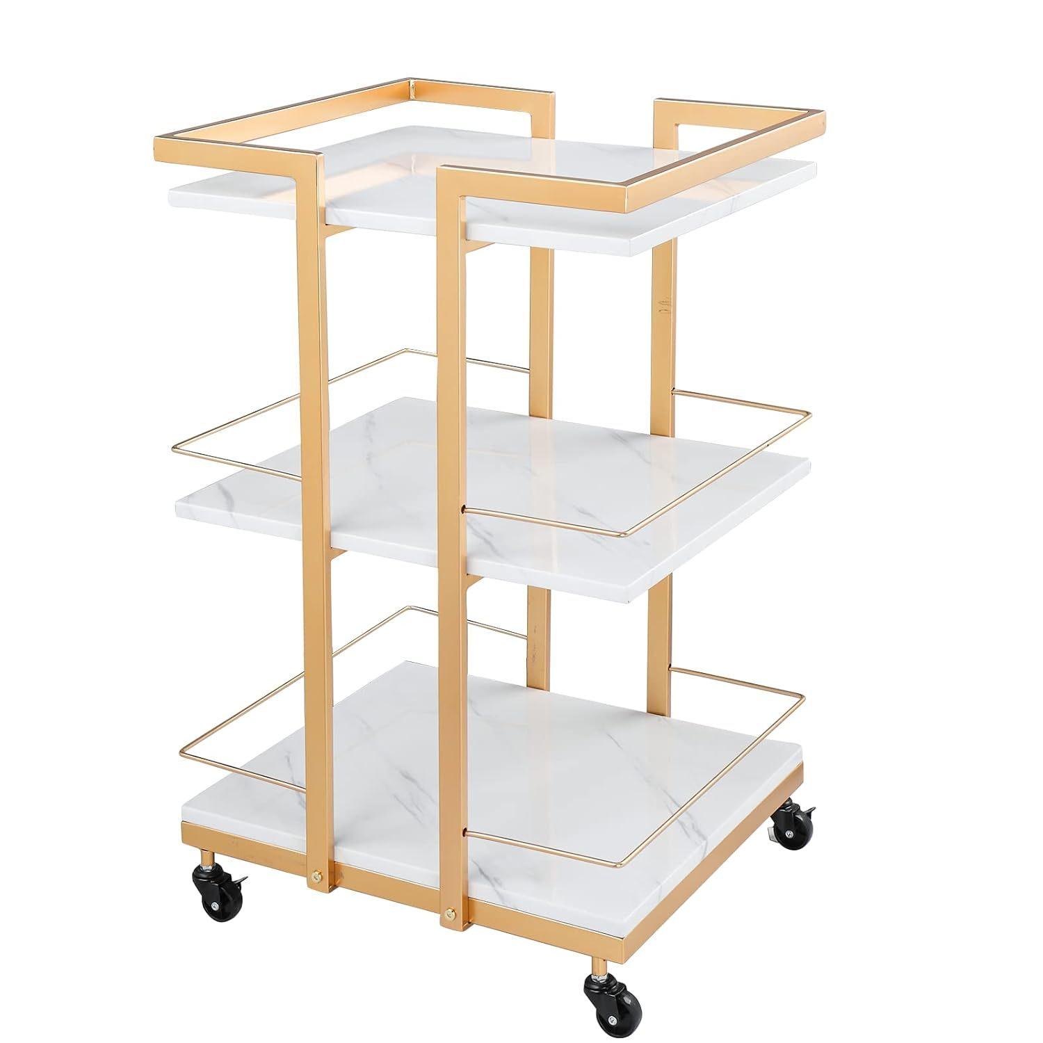 TEMU Esthetician Cart With Wheels Utility Salon Rolling Trolley, Storage Organizer For Cosmetology Massage, Tattoo Manicure Facial Tool Holder Station