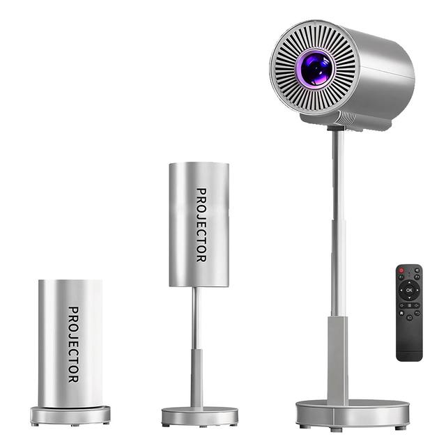 TEMU High 4k Portable Projector Lcd Home Theater Led Smart Projector With Android 11 Wifi 6 240 Ansi Brightness Ir Remote Control 180° Rotation Stand For Laptop Tablet Tv