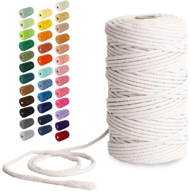 TEMU Macrame Cord - 4mm 109 Yards Yarn Rope, String For Crafts, Perfect For Macrame Wall Hanging, Christmas Decr