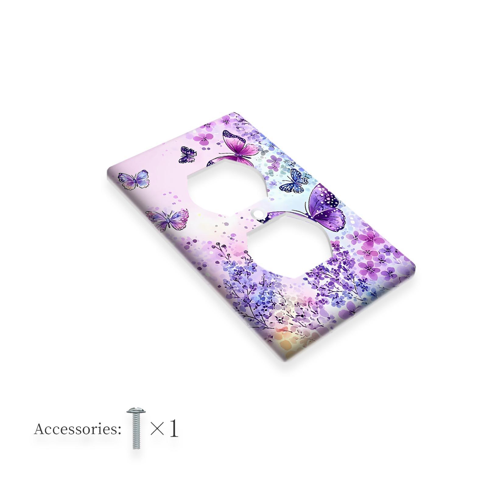 TEMU 1pc 1gang/2gang Beautiful Purple Light For Switch Cover Plate Decorative For Bedrooms, Bathrooms, And Kitchen - Electrical