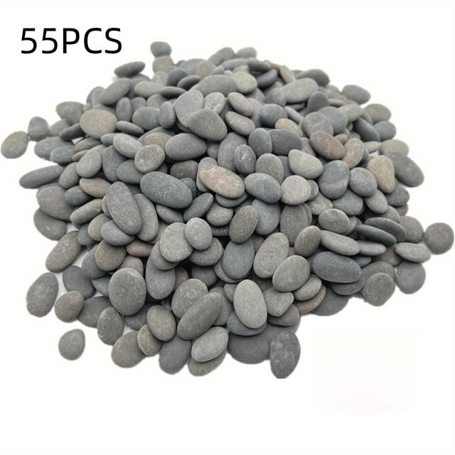 TEMU River Stones Set - Polished Gray And Black Rocks, Ranging From 1 To 3cm In Size, Ideal For Rock Painting, Artistic Decoration, Crafts