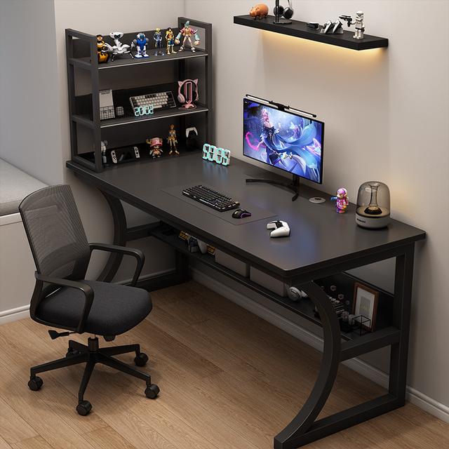 TEMU A Gaming Desk Featuring A Storage Shelf, Designed For Computers, With A Suitable For Gaming Setups, Home Offices, And Study Areas. Made From High-quality Materials, Available In