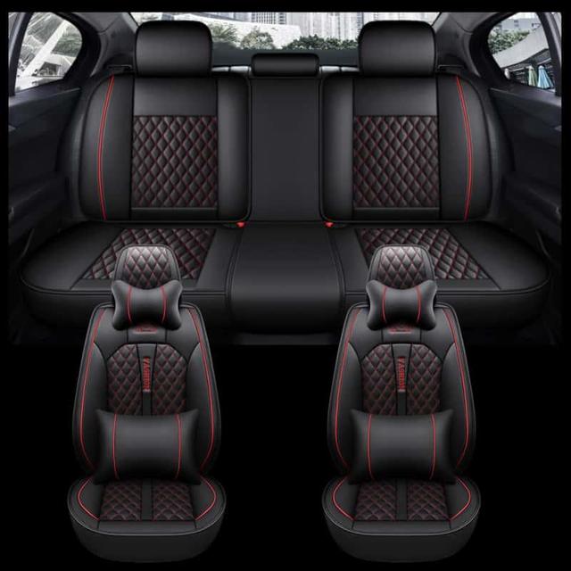 TEMU Universal Fit Pu Leather Car Seat Covers For Vw, For , For , For Ford, Focus, , Golf, , For ,, Durable Pvc Pu Leather Upholstery With Sponge Padding, , Non-washable