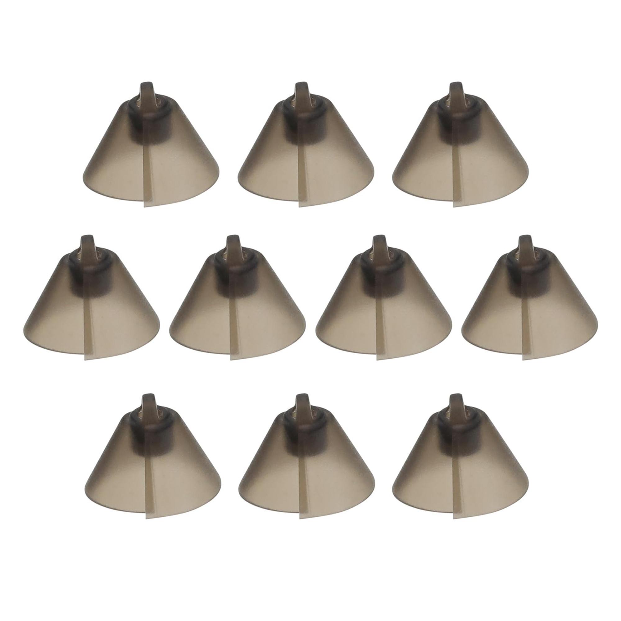 TEMU 10pcs Of Fit Standard Receiver Tulip Domes In Dark Gray, Featuring A Split Ear Piece For In Bte Hearing Amplifiers