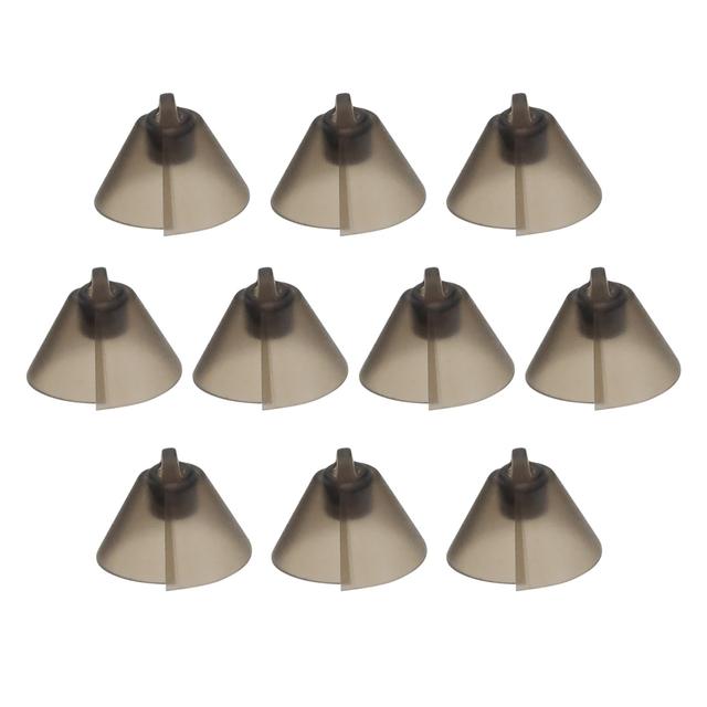 TEMU 10pcs Of Fit Standard Receiver Tulip Domes In Dark Gray, Featuring A Split Ear Piece For In Bte Hearing Amplifiers