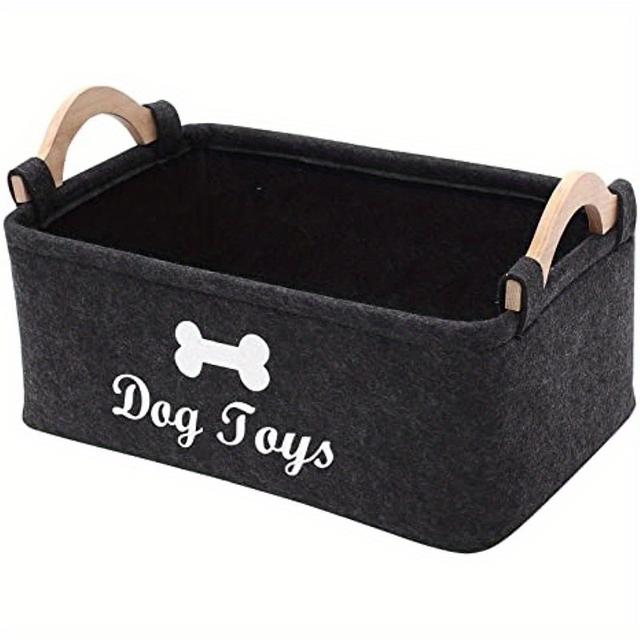 TEMU Durable Felt Pet Toy Storage Box, Laundry Basket For Dogs And Cats, Home Storage Box - Made Of Polyester Fiber, Cleaning Supplies, Stylish, Laundry Baskets