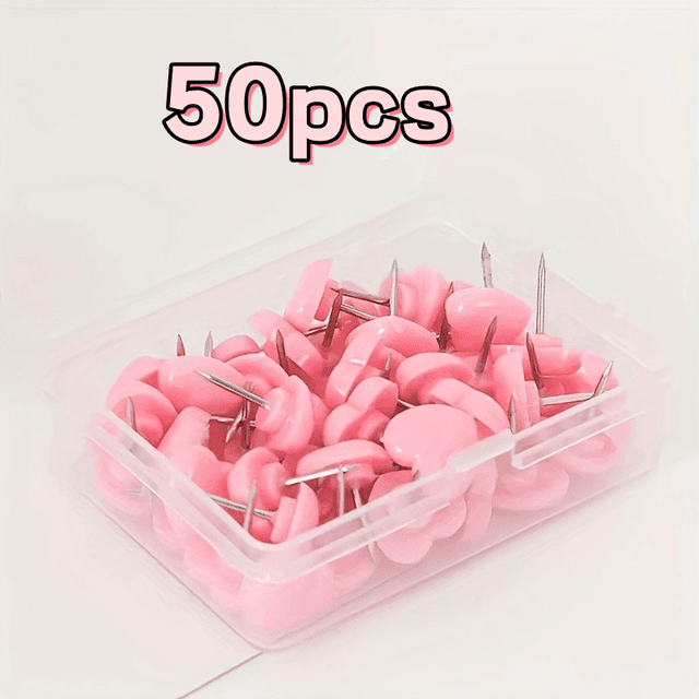 TEMU 50 Piezas de Alfileres Adhesivos en Forma de , Material PP, para Decoración del Hogar, Escuela y Oficina, en Caja