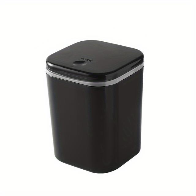 TEMU Jednodílný malý stolní odpadkový koš s víkem, určený do různých , je obývací pokoj, ložnice, pracovna, koupelna, kancelář, studentská kolej a šatna, vyrobený z plastu.