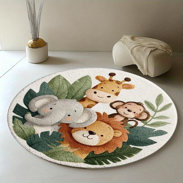 TEMU [ Product]round Carpet Mat / 850g/㎡ Non-slip And Machine Washable Velvet For Living Room/bathroom/bedroom/camping/picnic/yoga Versatile Easy Indoor And Outdoor Use Carpet