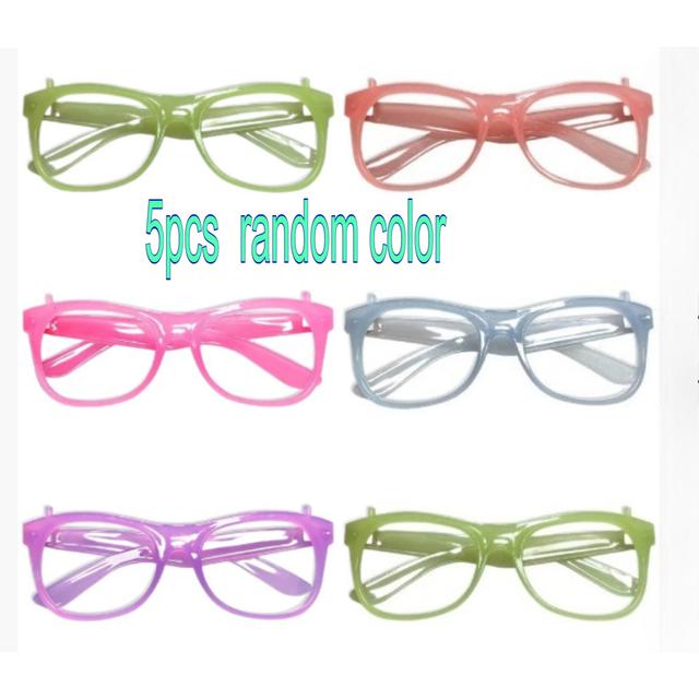 TEMU 5 szt. Świecące w ciemności okulary - Neonowe różowe, zielone, fioletowe, pomarańczowe - Nie wymagają baterii, dekoracje na imprezy, Halloween, Boże Narodzenie, Nowy Rok, Walentynki