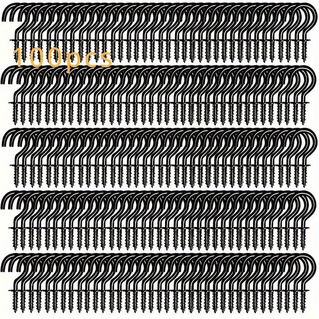 TEMU 100pcs Heavy Duty Spiral Hooks- , Plant Hangers With Storage For Kitchen, Bathroom, Bedroom, Pots, Flower Pots, Etc