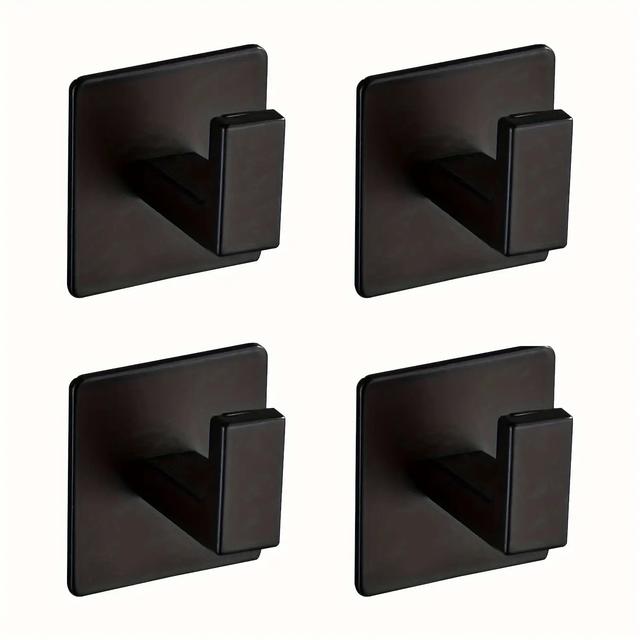 TEMU Juego de 4 ganchos modernos de aluminio para toallas de pared, montaje en pared, fácil instalación, percheros duraderos para batas y toallas, para baño, dormitorio, cocina, armario