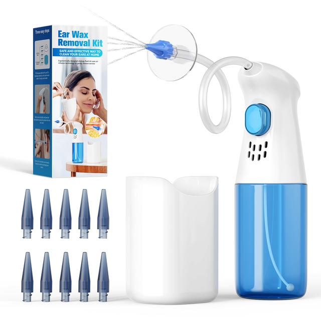 TEMU 11pcs Ear Cleaning Kit With Wax Removal Tools, Manual Ear Washer System, Towel & Basin – Perfect Birthday Gift For Adults