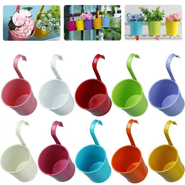 TEMU 10pcs/20pcs/40pcs Hanging Metal Flower Bucket Plant Pot