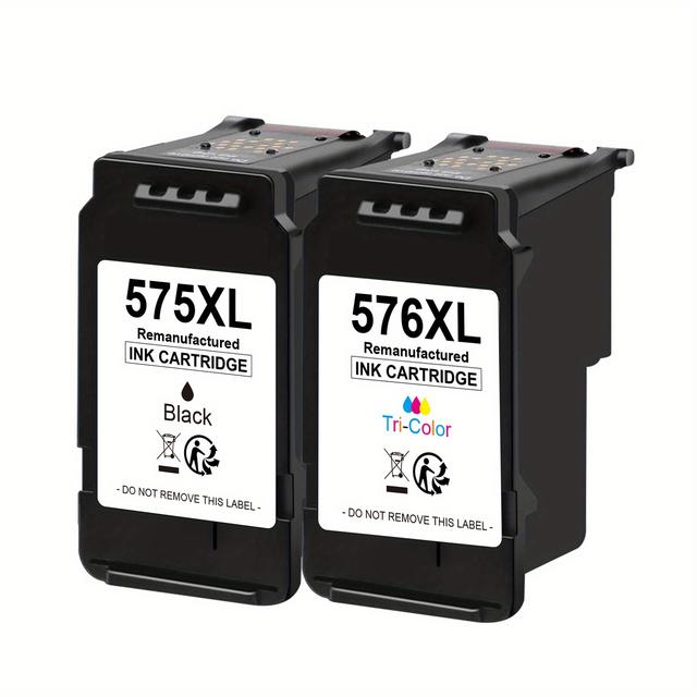 TEMU Set Of 2 Remanufactured Printer Cartridges, Pg-575xl And Cl-576xl, Compatible With Models 575 And 576 For Ts3550i, Ts3551i, Tr4750i, And Tr4751i (includes 575 Xl Black And 576 )