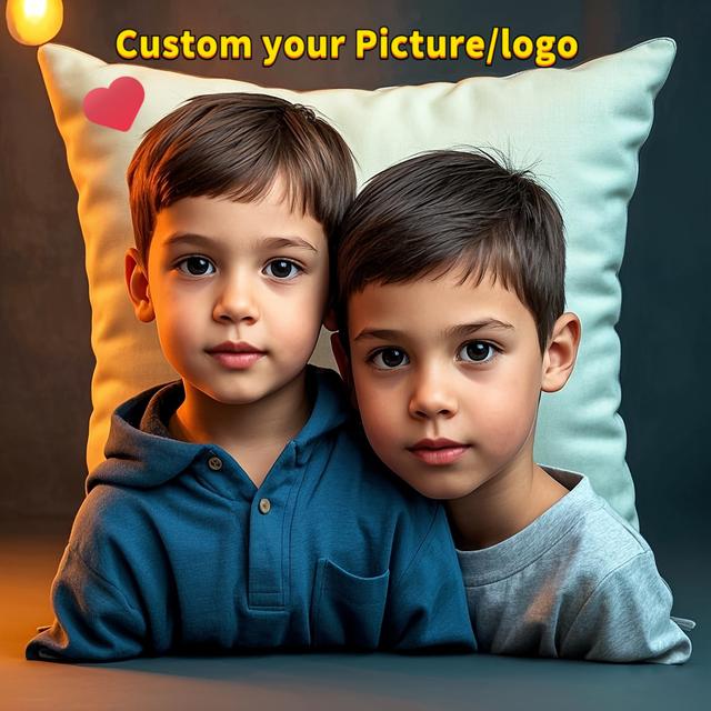 TEMU Jedna vlastnoručně vyrobená jednostranná personalizovaná fotopovlak na polštář, ideální pro sourozence rodinu, perfektní do ložnice obývacího pokoje, přizpůsobitelný dárek s vaší fotografií