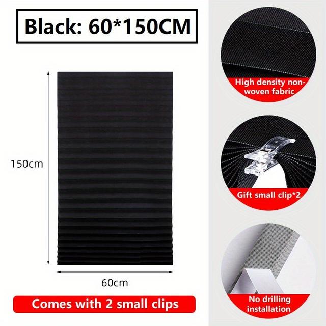 TEMU Self - Adhesive Simple Sun - Shading Curtains, Pleated Curtains, Semi - Opaque Curtains For Office And Bathroom Windows