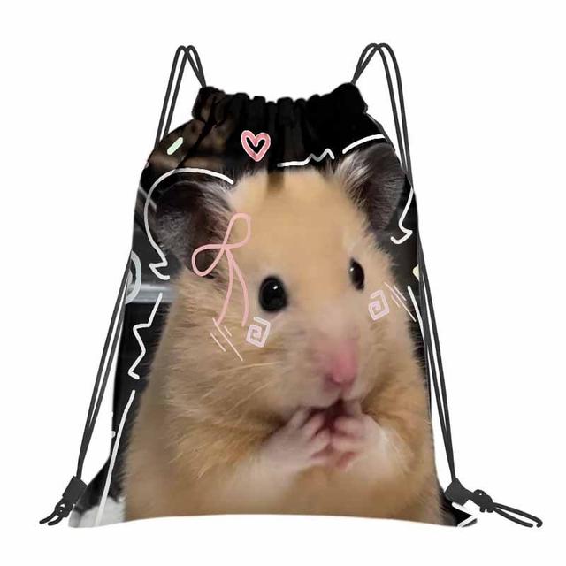 TEMU Duurzame Oxford Softshell Rugzak met Hamsterprint, Ideaal voor Fitness, Yoga en Reizen met Praktische Zakken