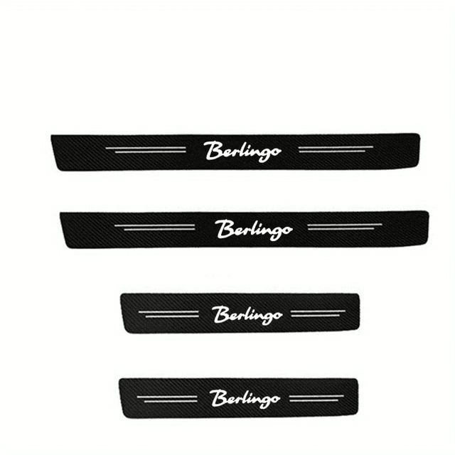 TEMU Tira de protección para de puerta de fibra de carbono --- Berlingo especial antiarañazos, antideslizante y resistente al , pedal de bienvenida, piezas para auto Citroen Berlingo