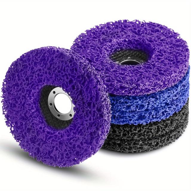 TEMU 6pcs Csd Sanding Discs 125mm, Used For Angle Grinder, Cleaning Disc Purple/blue/black Coarse Grinding Wheel Kit, For Surface Finishing, Metal, Stainless