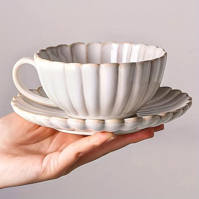 TEMU Classic And Saucer Set, Coffee Cup And Saucer, Breakfast And Drinking Cup, , Afternoon Tea, Home, Garden, Restaurant, Etc., Wine Accessories, Gift