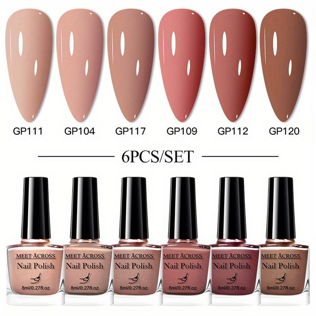 TEMU 0.27oz Nail Polish Quick Drying Nail Polish, Natural Pinkish Nude Nail Polish, Odorless Water-based Nail Polish No-bake Non Peelable Nail Varnish