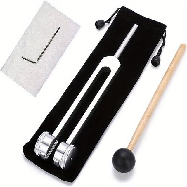 TEMU 128hz Tuning Fork+hammer Kit Musical Instrument Sturdy .