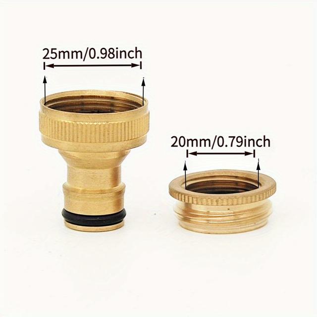 TEMU Brass Garden Hose Connector, Faucet Thread Adapter For 1/2" And 3/4" Inches Thread Connector, Quick-connect Garden Hose Quick Connector, -one Faucet Connector