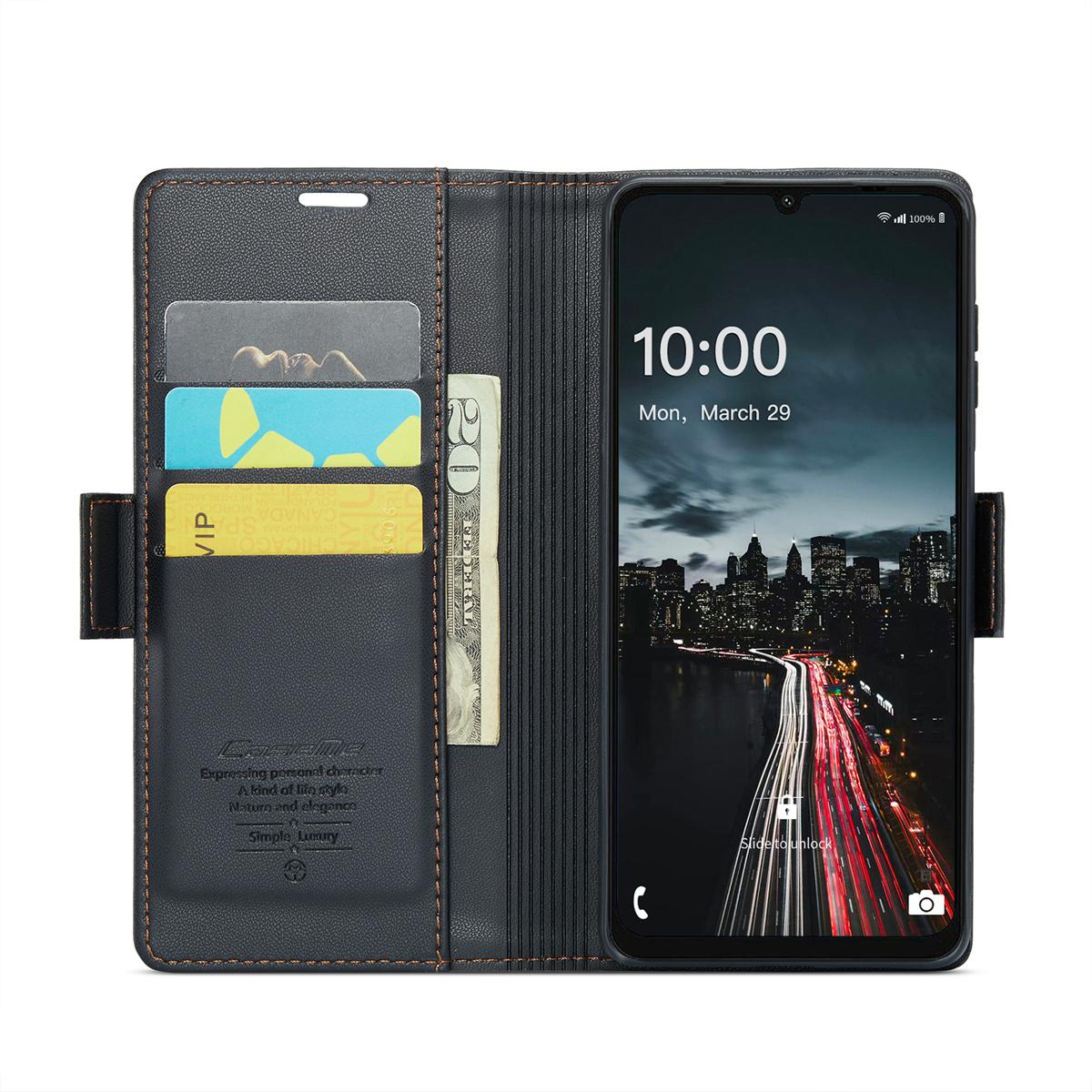TEMU Kompatibel mit for Samsung Galaxy A16 5G Hülle mit Kartenhalter, Geldbörsen-Hülle für Damen Herren mit RFID-Schutz, langlebige Kickstand-Magnetverschluss stoßfeste Handyhülle