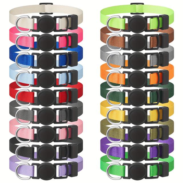 TEMU Set Of 18 Collars For Small Puppies, Adjustable From 7 To 12 Inches, Featuring 18 Soft And Safe Breakaway Colors, Ideal For Whelping Supplies