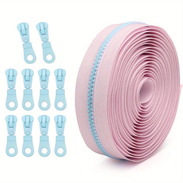 TEMU 1pc: 5 Yards Of Zipper With Zipper Head, Color- Resin Zipper, Multi-style Options, Suitable For Bags, Stationery Bags, Hand Sewing Replacement, Etc