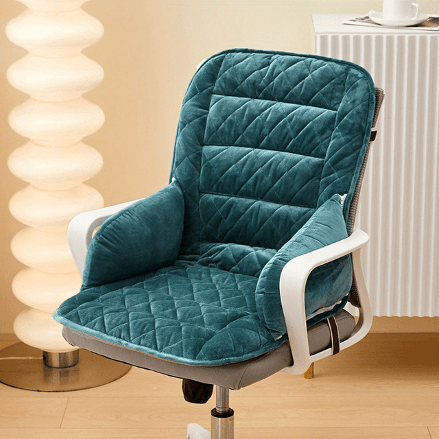 TEMU 1pc Warm Office Chair Cushion With Armrests - Non-slip Bottom Design, Zipper Closure, Removable & Washable, Integrated Protection, Multiple Colors , Office Chairs, Leisure C