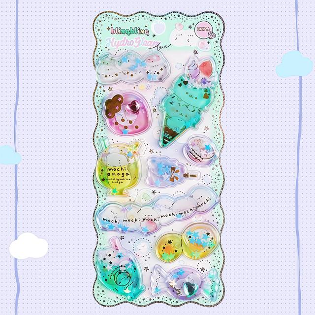 TEMU 1枚 マルチカラー ホットスタンプ オイル充填ステッカー スマホ/ノート/スマホケースの装飾用 キラキラ砂充填 振って遊べるウォーターステッカー きらめく砂付き DIYクラフト、ジャーナリング、グリーティングカード、ギフト包装に - ハンドメイド作品