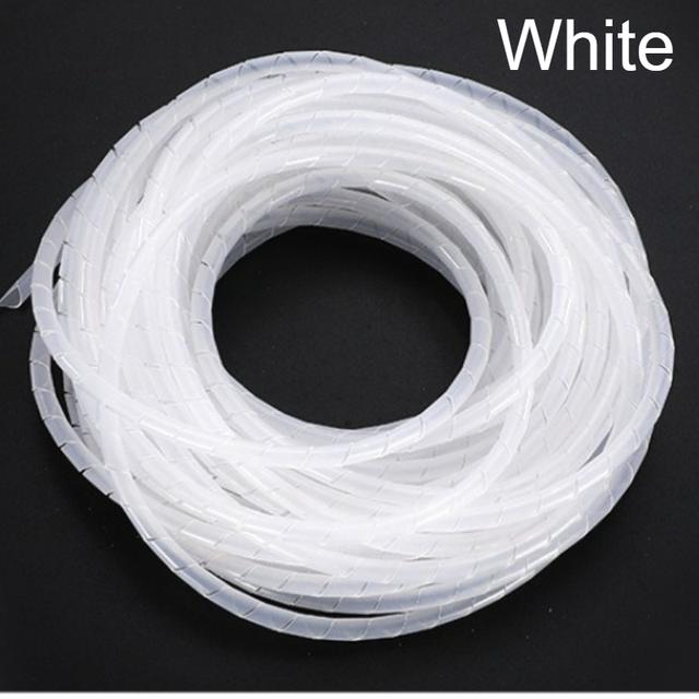 TEMU 10 m längd, 10 mm diameter Ny spiralomslagskabelskydd, brandsäker elrör med omslagsrör