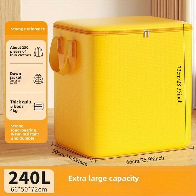 TEMU 포장 정리함, 대용량 이사 포장 가방 - 튼튼하고 방습 기능이 있는 지퍼 잠금 이사 가방, 이사, 보관, 여행을 위한 초강력 손잡이 - 쌓을 수 있는 정리 가방 (75L/110L/180L/240L) - 가정, 사무실, 창고, 이사 용품, 보관 솔루션, 캐주얼 스타일, 내구성 있는 구조, 강화된 손잡이, 가정 정리 용품, 두꺼운