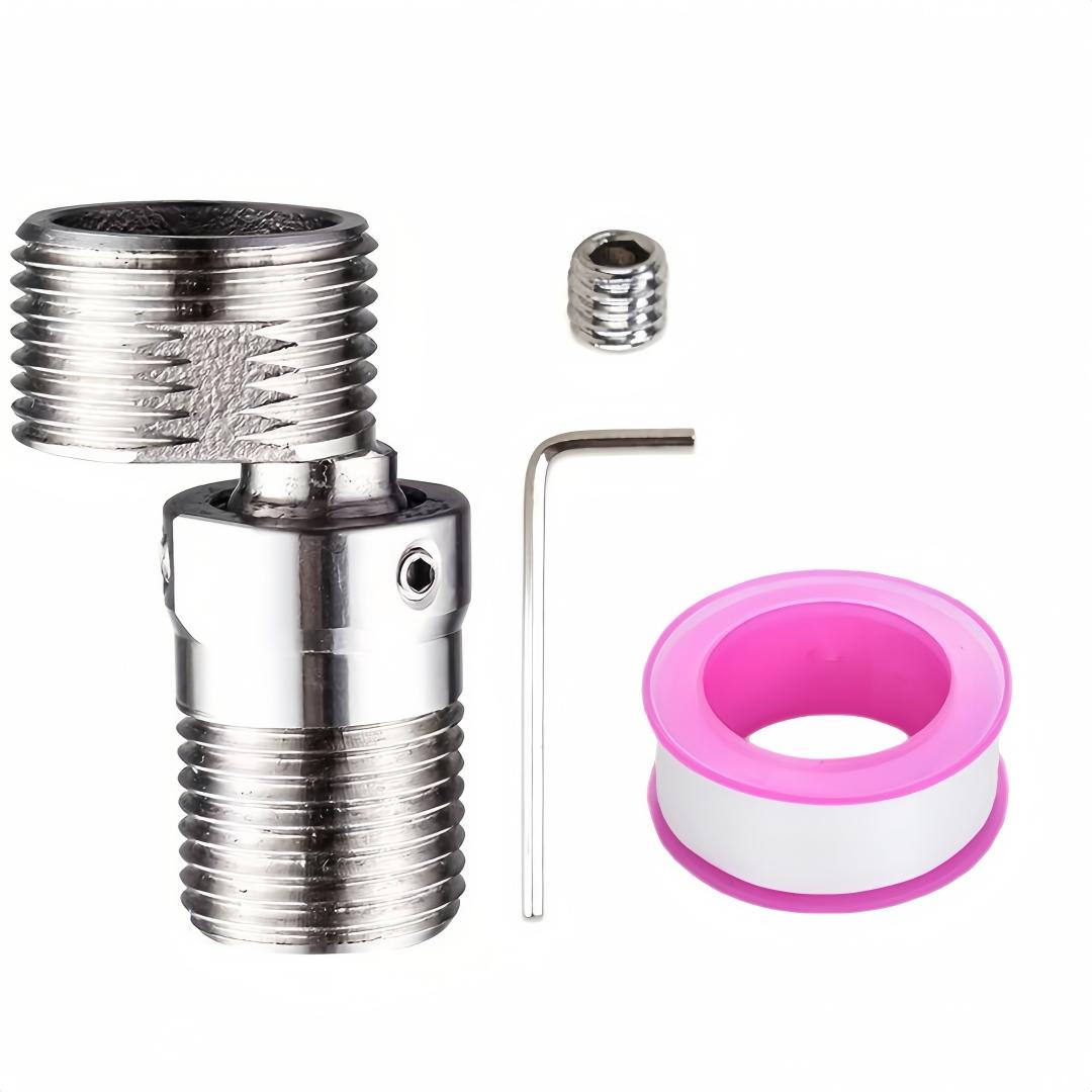 TEMU 1 Pieza de Pie Ajustable, Rotación de 360°, Protección Reforzada, Multifuncional para Accesorios de Ducha y Baño, Cinta y Llave