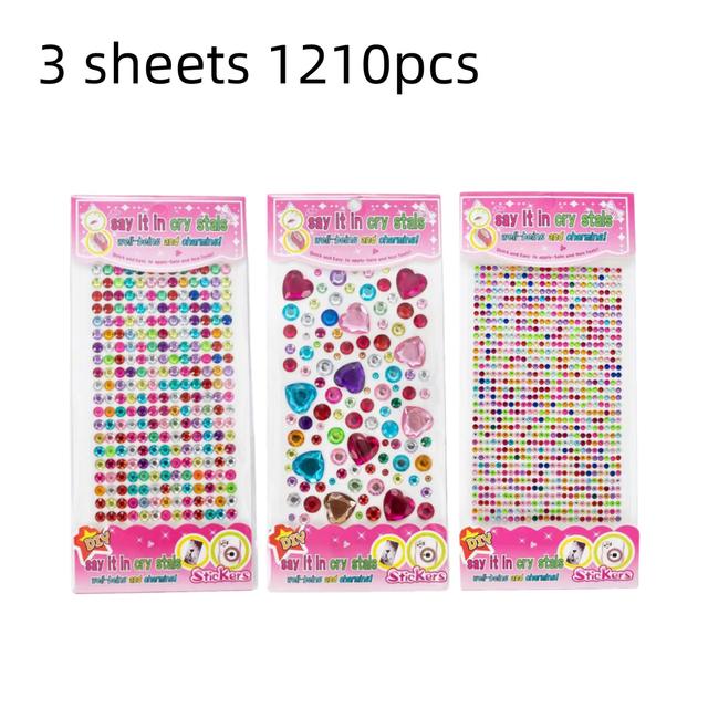 TEMU 1210개 자체 접착 라인스톤 스티커 시트 - 하트 모양 아크릴 보석 데칼, 반짝이는 광택, 재사용 가능한 공예 스티커, 아트, 공예, 네일 아트, 메이크업 & DIY 장식, 네일 아트 액세서리, 생동감 넘치는 라인스톤, 재사용 가능한 스티커, 공예 및 장식용 보석, 내구성 있는 장식, 접착식 보석, 뷰티 애호가용