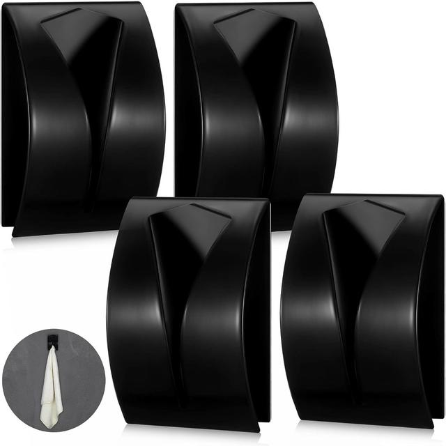 TEMU Set Of 4 Self-adhesive Towel Hooks Made Of Stainless Steel, Suitable For Hanging Dish Towels Without Drilling, Usable As A Tea Rack Or For Bathroom Additions